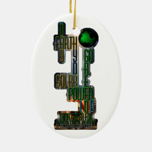 Earth Day Go Green Keramisch Ornament