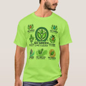 Earth Day Go Green, Live Clean Mannen Basic T-shirt (Voorkant)