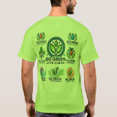 Earth Day Go Green, Live Clean Mannen Basic T-shirt (Achterkant)