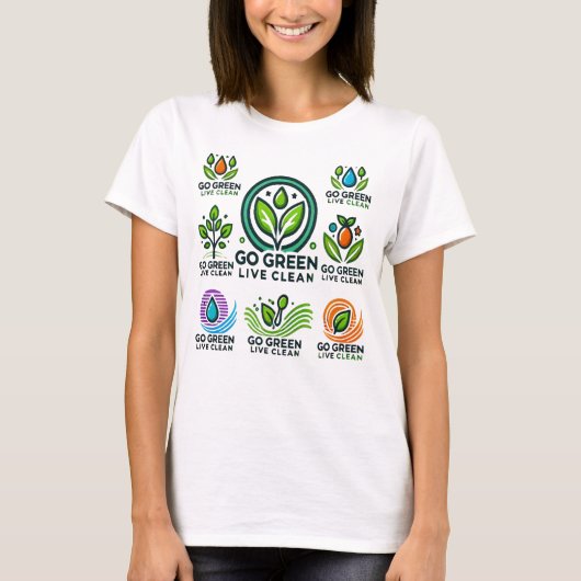 Earth Day Go Green, Live Clean Women's Basic T-shirt (Voorkant)
