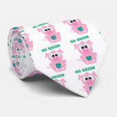 Earth Day Go Green pig Goofkins Stropdas (Opgerold)