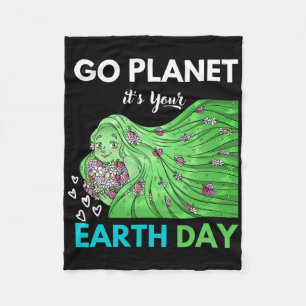 Earth Day Go Planet Het is jouw Aarde Dag 1 Fleece Deken