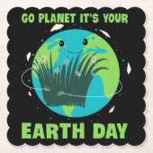 Earth Day: Go Planet It's Your Earth Day Kartonnen Onderzetters (Voorkant)