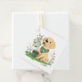 Earth Day Golden Retriever Hondentuin Bedankjes Labels (In situ)