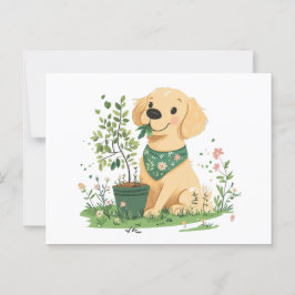 Earth Day Golden Retriever Hondentuin Briefkaart
