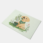 Earth Day Golden Retriever Hondentuin Deurmat (Schuin)