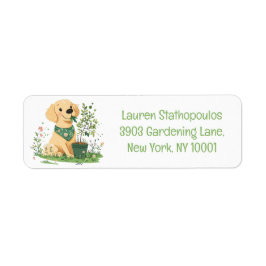 Earth Day Golden Retriever Hondentuin Etiket