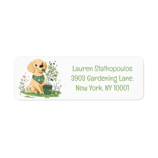Earth Day Golden Retriever Hondentuin Etiket (Voorkant)