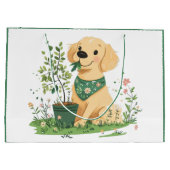 Earth Day Golden Retriever Hondentuin Groot Cadeauzakje (Achterkant)