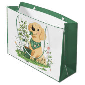 Earth Day Golden Retriever Hondentuin Groot Cadeauzakje (Achterkant Gekanteld)