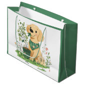 Earth Day Golden Retriever Hondentuin Groot Cadeauzakje (Voorkant Gekanteld)