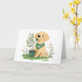 Earth Day Golden Retriever Hondentuin Kaart (Gele Bloem)