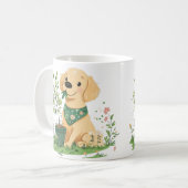 Earth Day Golden Retriever Hondentuin Koffiemok (Voorkant links)