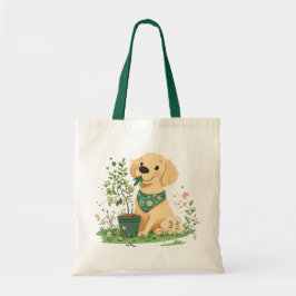 Earth Day Golden Retriever Hondentuin Tote Bag