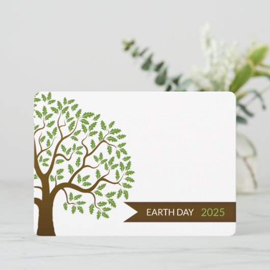 Earth Day Green Invitation Kaart (Staand voorkant)