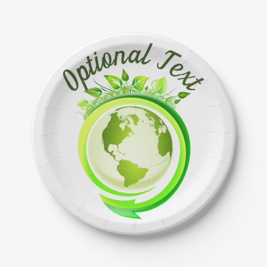 Earth Day Green Planet Papieren Bordje (Voorkant)
