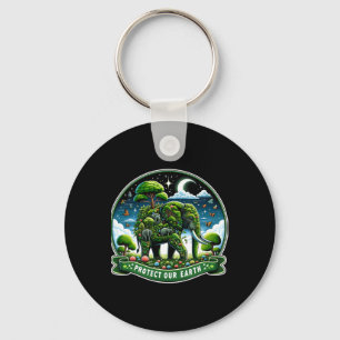Earth Day Green Shirt Save Our Planet Elephants Lo Sleutelhanger
