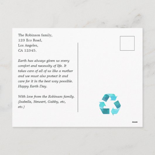 Earth Day Greeting Feestdagenkaart (Achterkant)