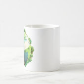 Earth Day - Groene en blauwe aarde met bomen Koffiemok (Center)