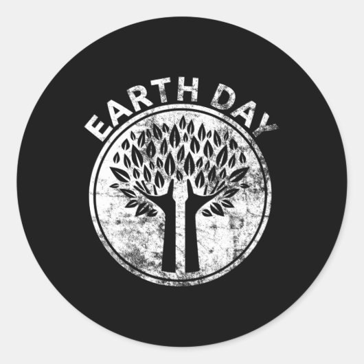 Earth Day Hands Tree Lover Natuur Planet Science Ronde Sticker (Voorkant)