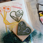 Earth Day Heart Earth Love Rubberstempel