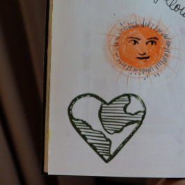 Earth Day Heart Earth Love Zelfinktende Stempel