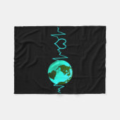 Earth Day Heartbeat Recycling Climate Change Actio Fleece Deken (Voorkant (Horizontaal))