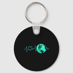 Earth Day Heartbeat Recycling Climate Change Actio Sleutelhanger