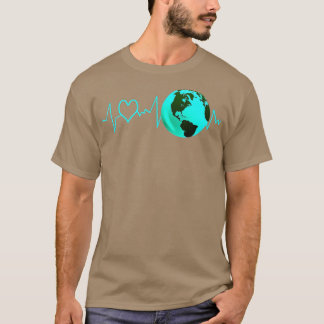 Earth Day Heartbeat Recycling Climate Change Actio T-shirt