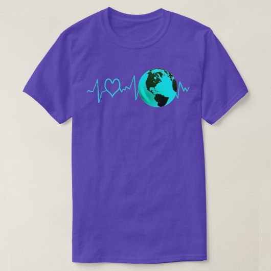 Earth Day Heartbeat Recycling Climate Change Actio T-shirt (Design voorkant)