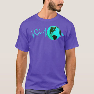 Earth Day Heartbeat Recycling Climate Change Actio T-shirt