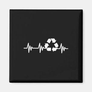 Earth Day Heartbeat Recycling Recyclen voor mannen Magneet