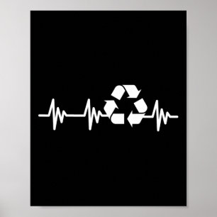 Earth Day Heartbeat Recycling Recyclen voor mannen Poster