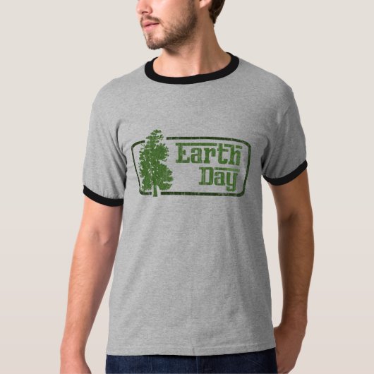 Earth Day Heren Ringer T-Shirt (Voorkant)