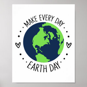 Earth Day Herstel Aarde Bloemen Kunst Red de plane Poster