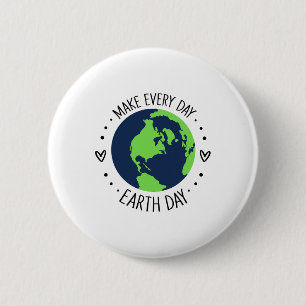 Earth Day Herstel Aarde Bloemen Kunst Red de plane Ronde Button 5,7 Cm