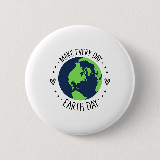 Earth Day Herstel Aarde Bloemen Kunst Red de plane Ronde Button 5,7 Cm (Voorkant)
