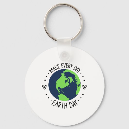 Earth Day Herstel Aarde Bloemen Kunst Red de plane Sleutelhanger (Voorkant)