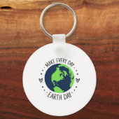 Earth Day Herstel Aarde Bloemen Kunst Red de plane Sleutelhanger (Voorkant)