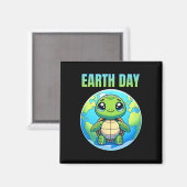 Earth Day Herstel Aardschildpad 2025 Magneet (Voorkant / Achterkant)