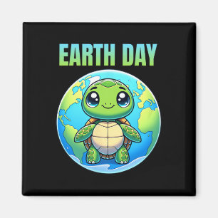 Earth Day Herstel Aardschildpad 2025 Magneet