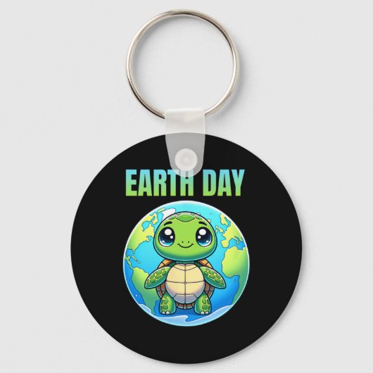 Earth Day Herstel Aardschildpad 2025 Sleutelhanger (Voorkant)