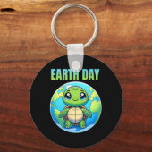 Earth Day Herstel Aardschildpad 2025 Sleutelhanger (Voorkant)