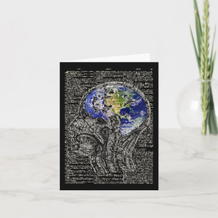 Earth Day Herstel Earth Brain Art Red de planeet Kaart