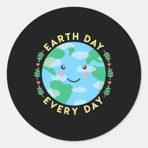 Earth Day houdt elke dag van het milieu Schattige Ronde Sticker