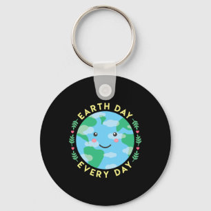 Earth Day houdt elke dag van het milieu Schattige Sleutelhanger