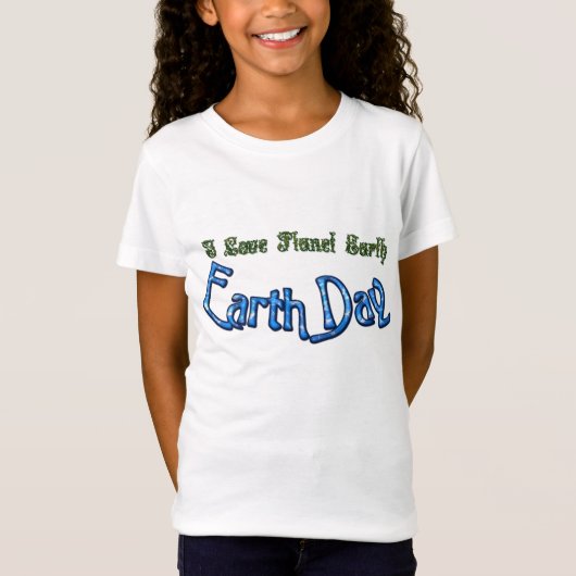 EARTH DAY I Love Planet Earth Kinderen Eco Shirt (Voorkant)