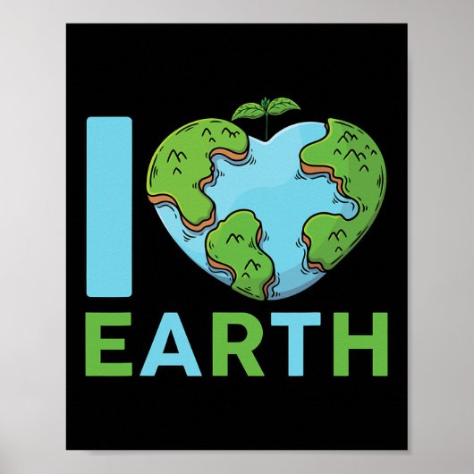 Earth Day - I'm Love Earth Heart Kinder peuterjong Poster (Voorkant)