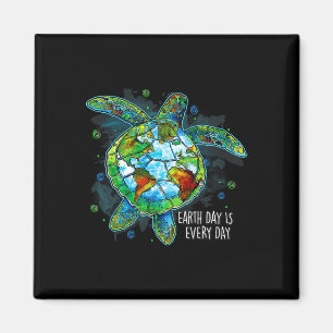 Earth Day is elke dag grappig Zee Turtle Animal Sa Magneet