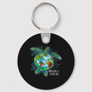 Earth Day is elke dag grappig Zee Turtle Animal Sa Sleutelhanger